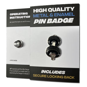 Dumbbell Pin Badge - PATCHERS Pin Badge
