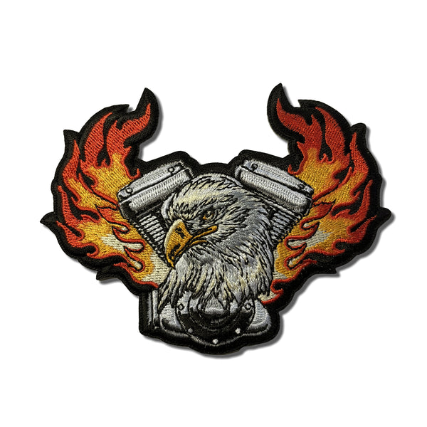 Eagle Engine Flames Patch - PATCHERS Iron on Patch