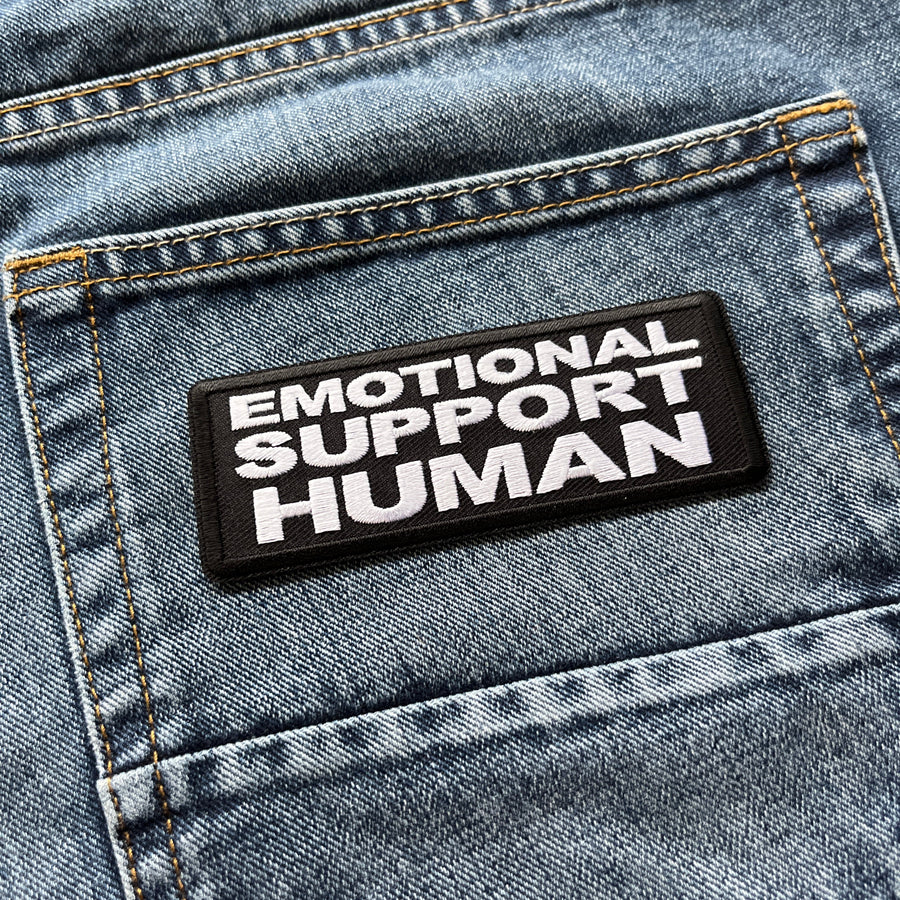Support Patches Embroidered Emotional Support Human Iron on Sew on Patch – PATCHERS