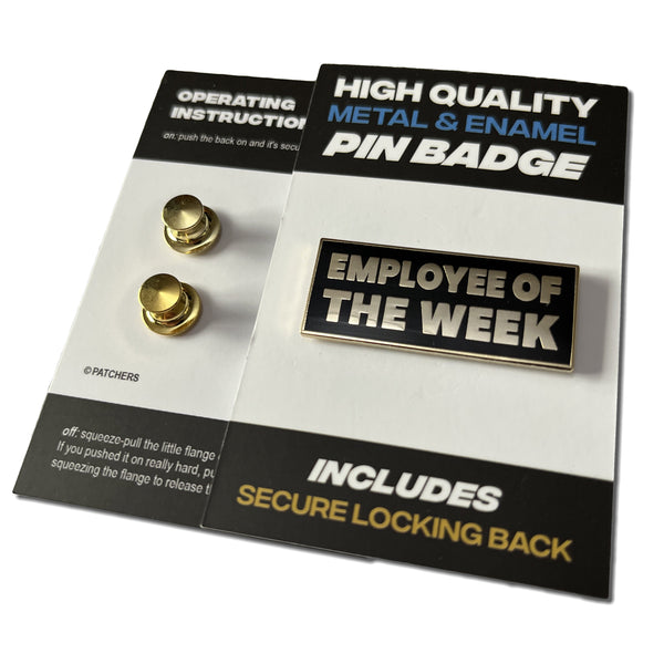 Employee of the Week Gold Pin Badge - PATCHERS Pin Badge