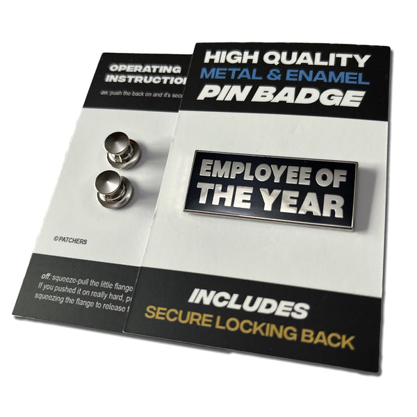 Employee of the Year Silver Pin Badge - PATCHERS Pin Badge