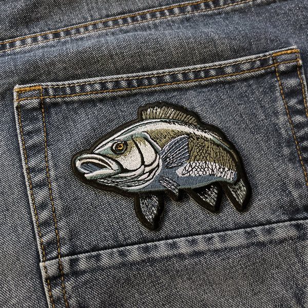 Fish Black Blue Green Patch - PATCHERS Iron on Patch