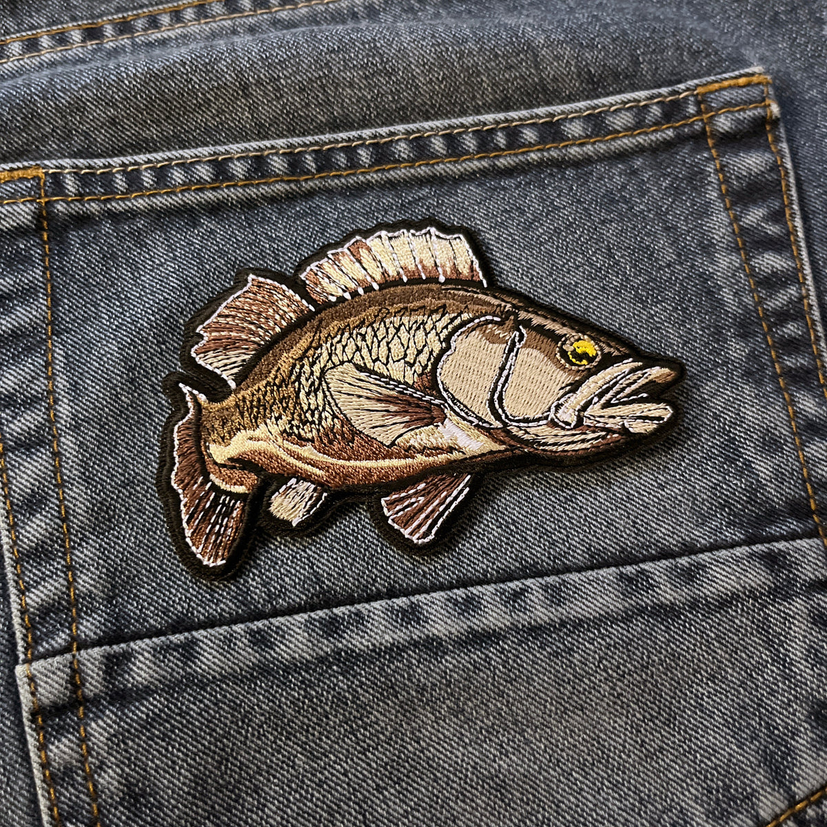Embroidered Fish Black Brown Cream Iron on Sew on Patch – PATCHERS