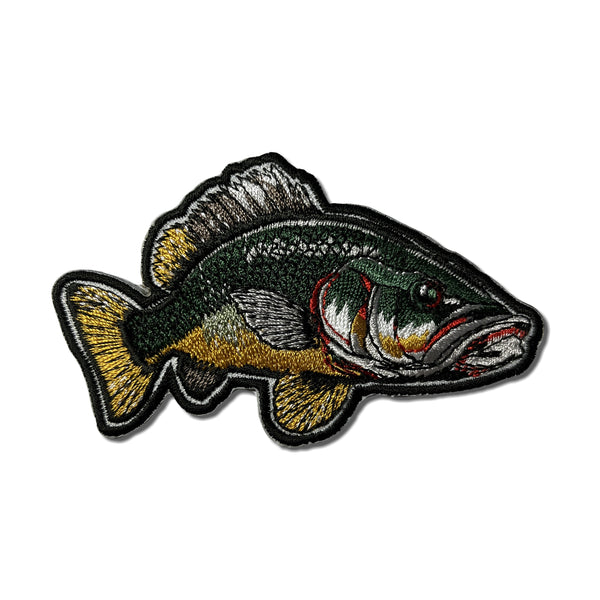 Fish Black Green Orange Patch - PATCHERS Iron on Patch