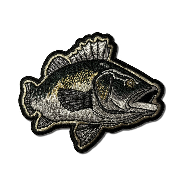 Fish Black Grey Cream Patch - PATCHERS Iron on Patch