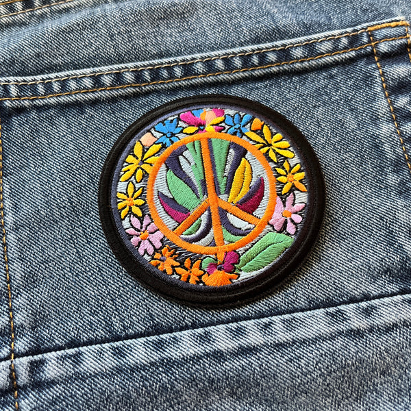 Flowers Daisies Peace Patch - PATCHERS Iron on Patch