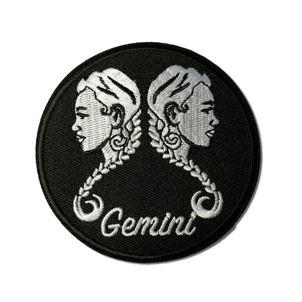 Gemini Zodiac Round Patch - PATCHERS Iron on Patch