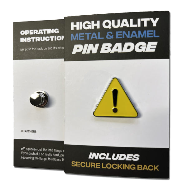 Generic Caution Pin Badge - PATCHERS Pin Badge