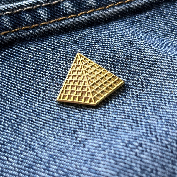 Gold Plated Pyramid Pin Badge - PATCHERS Pin Badge