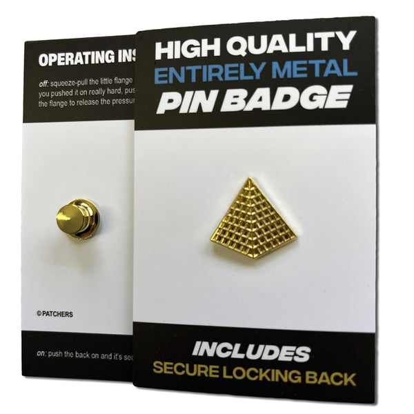 Gold Plated Pyramid Pin Badge - PATCHERS Pin Badge