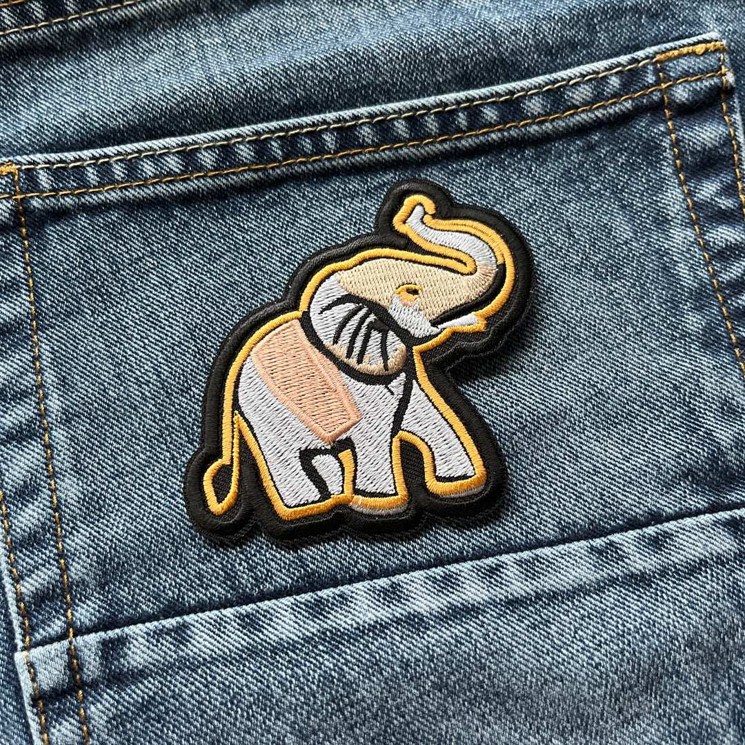 Embroidered Grey Elephant Iron on Sew on Patch – PATCHERS
