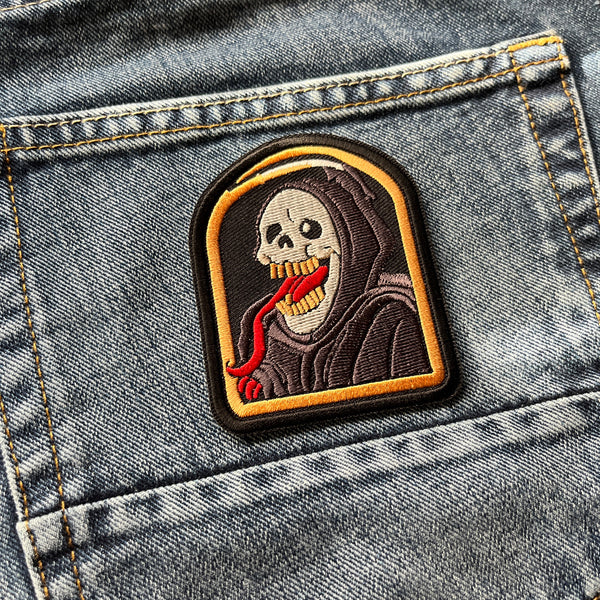 Grim Reaper Tongue Patch - PATCHERS Iron on Patch