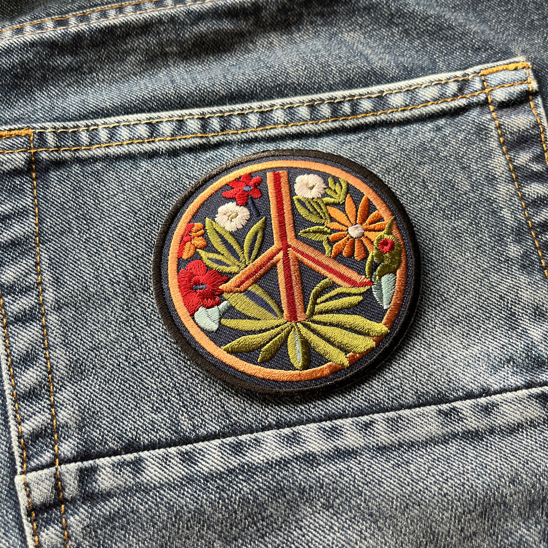 Embroidered Hippie Flower Peace Iron on Sew on Patch – PATCHERS