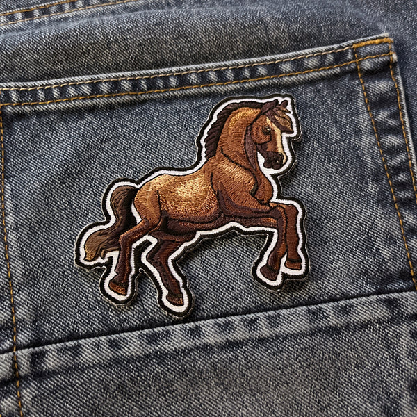 Horse Black Brown Patch - PATCHERS Iron on Patch
