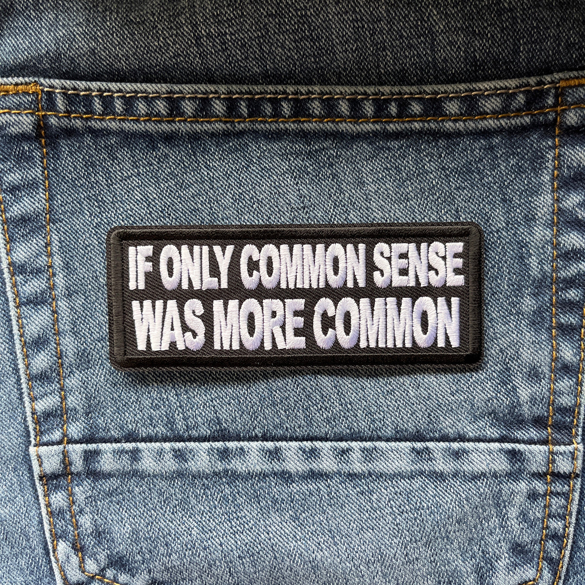Embroidered If Only Common Sense Was More Common Iron on Sew on Patch ...