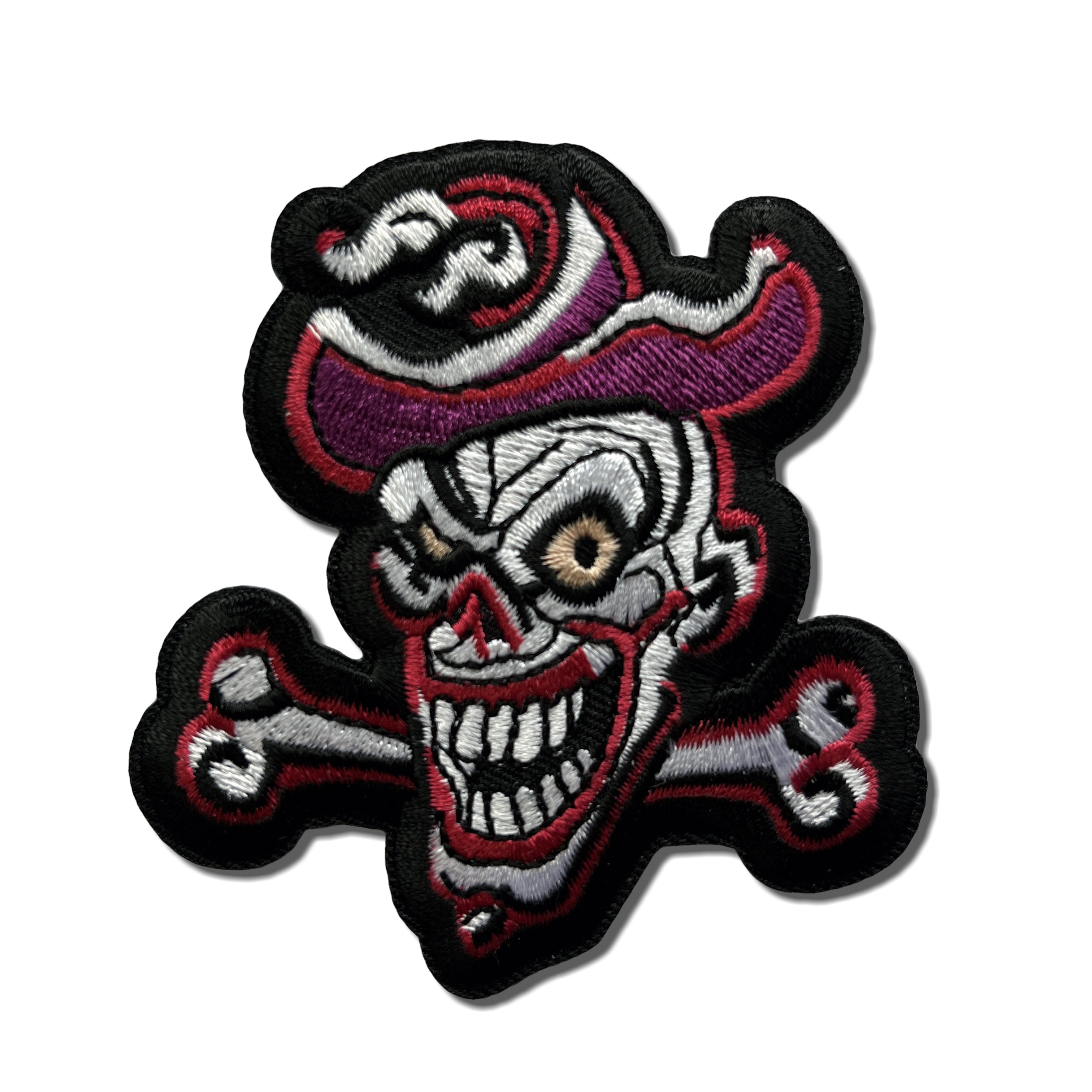 Embroidered Joker Skull and Bones Iron on Sew on Patch PATCHERS