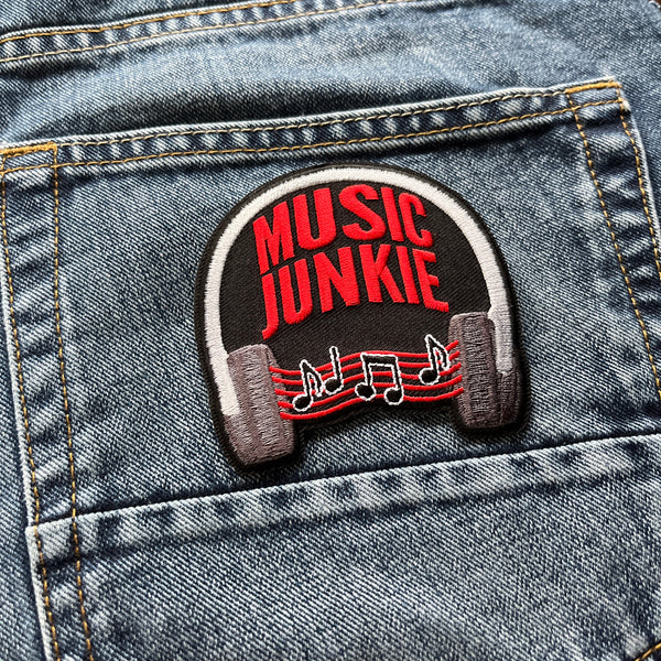 Music Junkie Headphones Patch - PATCHERS Iron on Patch