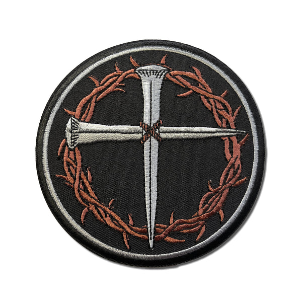 Nail Cross with Thorns Christian Patch - PATCHERS Iron on Patch