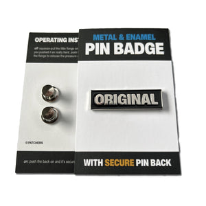 Original Silver Black Pin Badge - PATCHERS Pin Badge