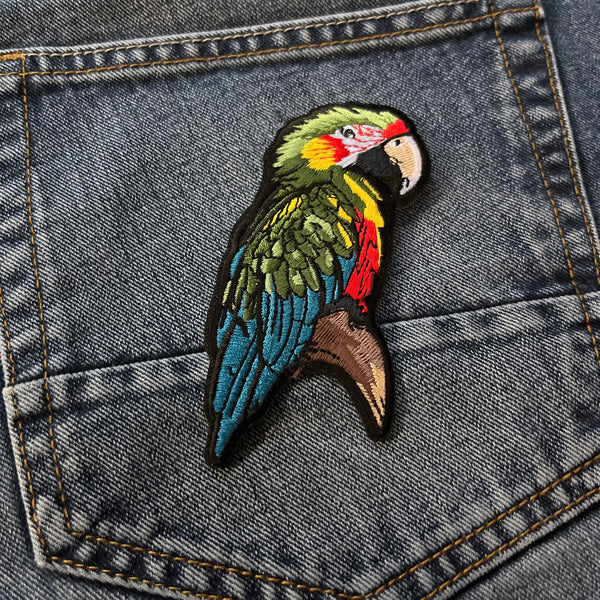 Parrot on Branch Patch - PATCHERS Iron on Patch