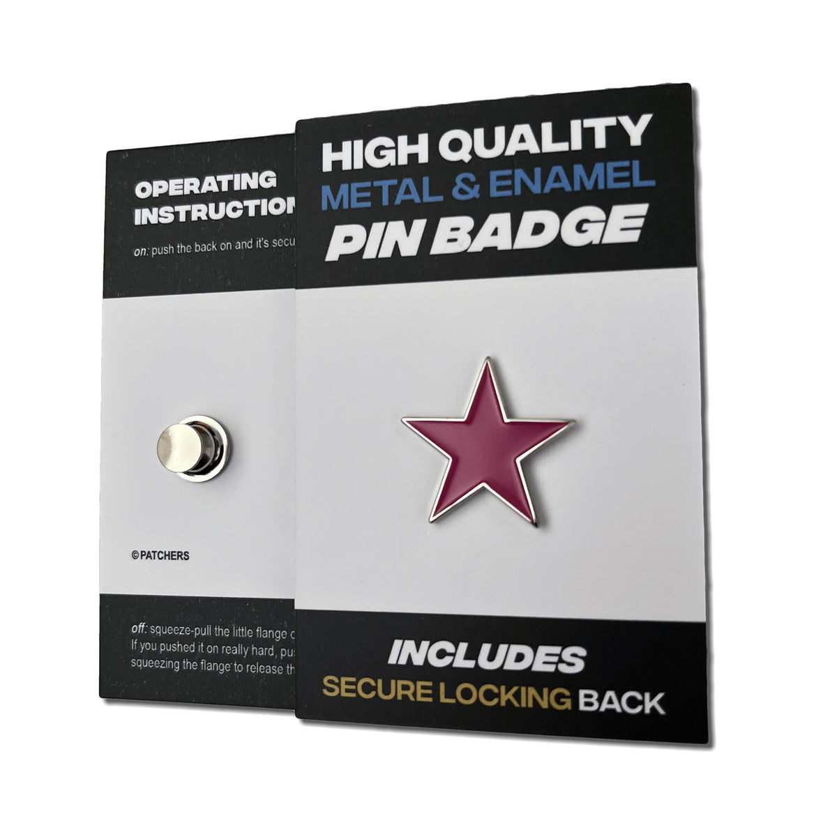 Pink Pin Star Metal & Enamel Pink Star Pin Badge with Secure Locking Back – PATCHERS