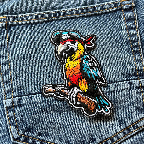 Pirate Parrot Patch - PATCHERS Iron on Patch