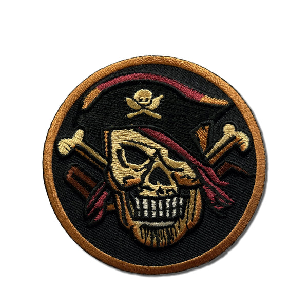 Pirate Skull Bones Round Patch - PATCHERS Iron on Patch