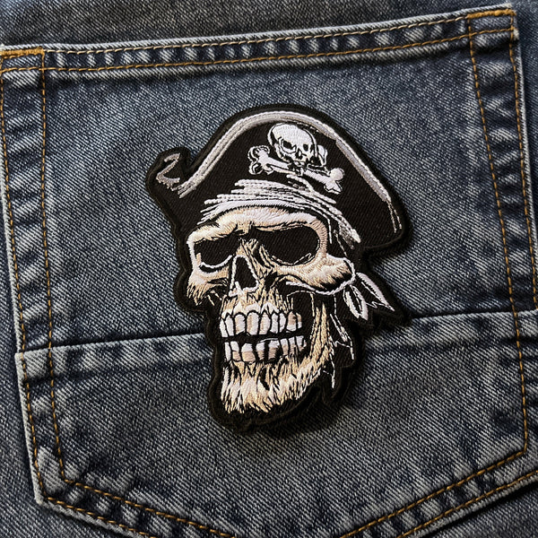 Pirate Skull Hat Crossbones Patch - PATCHERS Iron on Patch