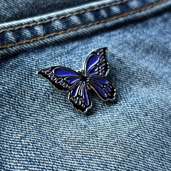 Purple Butterfly Pin Badge - PATCHERS Pin Badge
