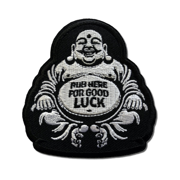 Rub Here For Good Luck Buddha Patch - PATCHERS Iron on Patch