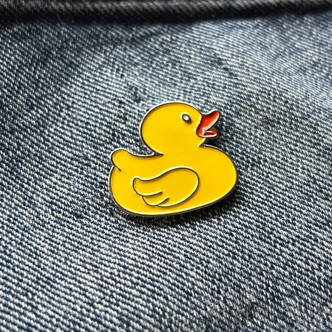 Metal & Enamel Rubber Duck Pin Badge with Secure Locking Back – PATCHERS