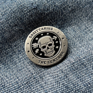 Sagittarius Skull Zodiac Sign Pin Badge - PATCHERS Pin Badge