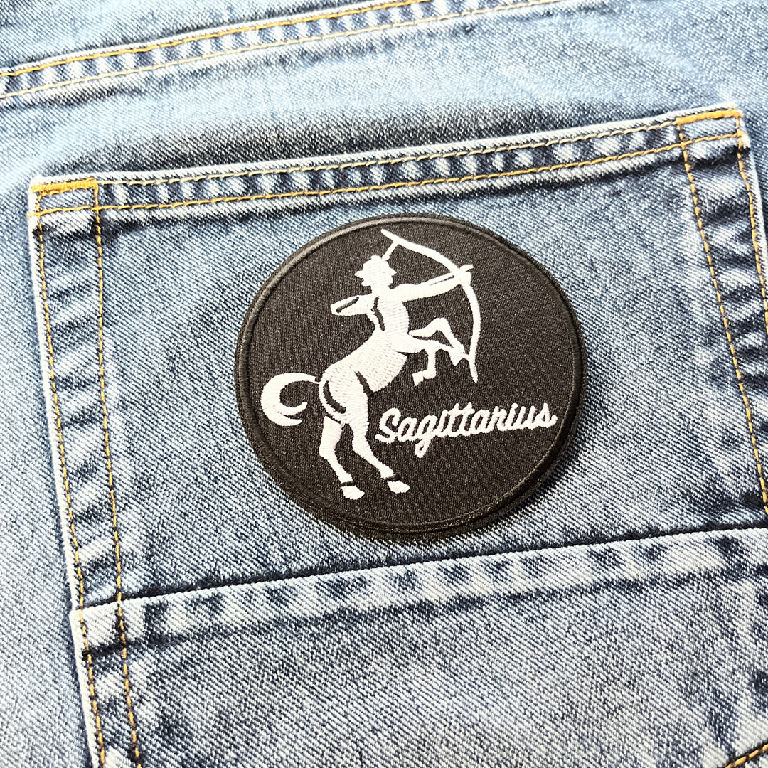 Embroidered Sagittarius Zodiac Round Iron on Sew on Patch – PATCHERS
