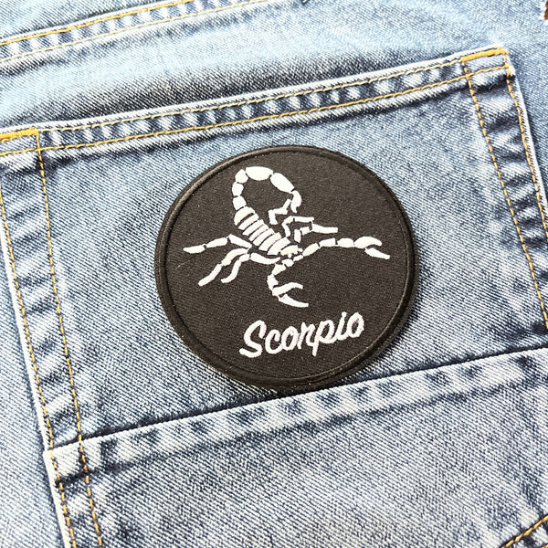 Scorpio Zodiac Round Patch - PATCHERS Iron on Patch
