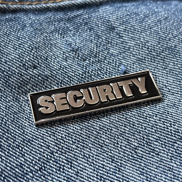 Security Silver Black Pin Badge - PATCHERS Pin Badge