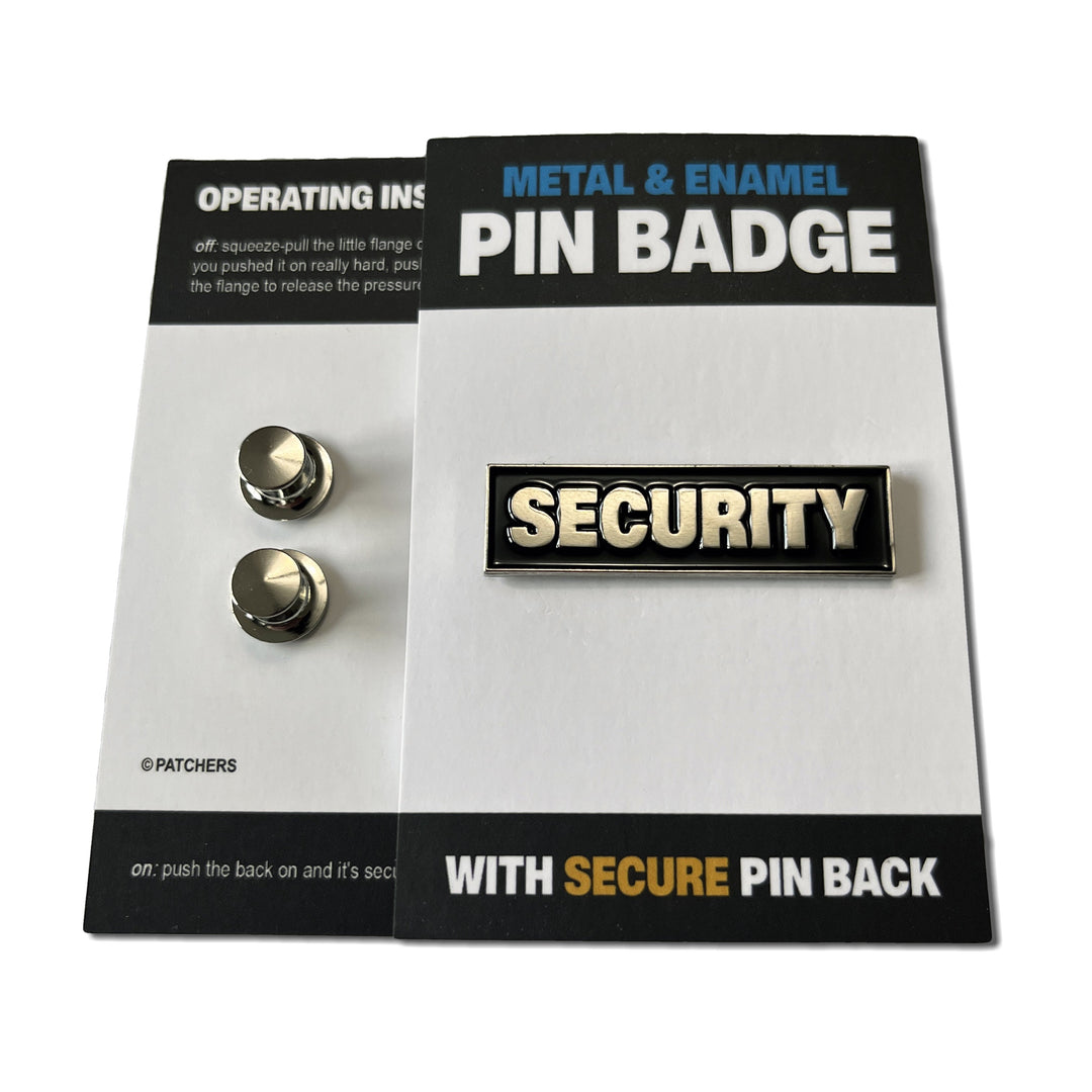 Metal & Enamel Security Pin Badge with Secure Locking Backs – PATCHERS