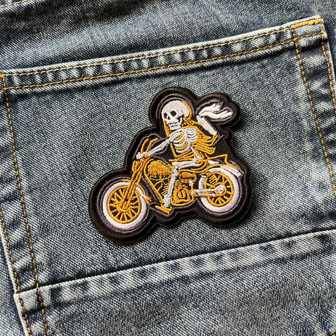 Skeleton Unit Patch Embroidered Skeletal Biker Iron on Sew on Patch – PATCHERS