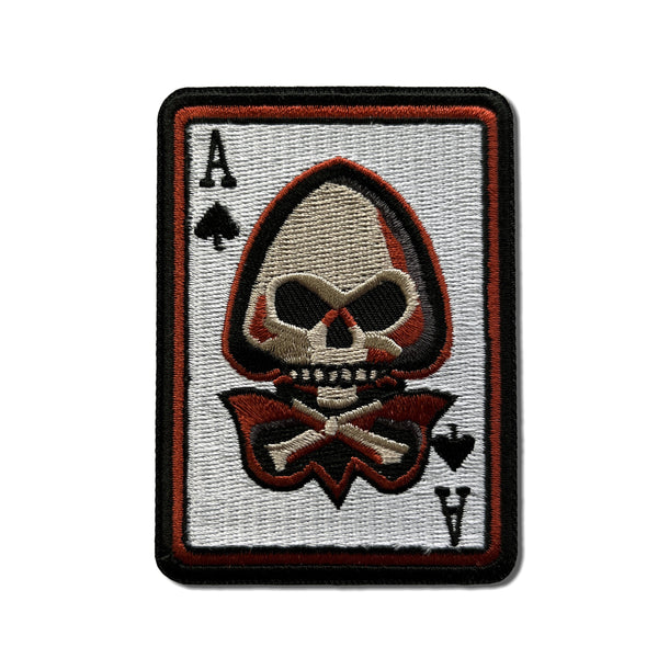 Skull Crossbones Ace of Spades Patch - PATCHERS Iron on Patch