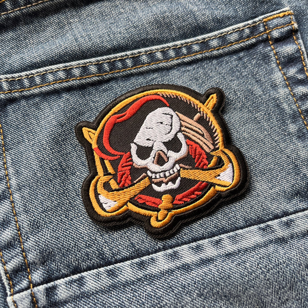 Skull Pirate Bones Rope Patch - PATCHERS Iron on Patch