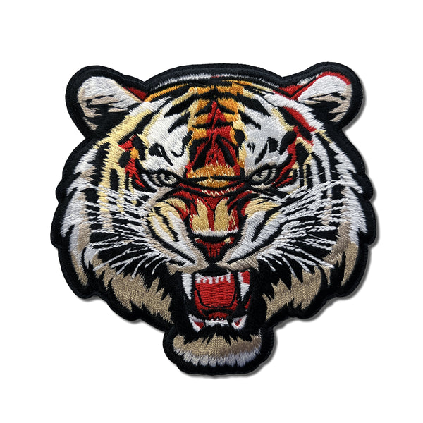Snarling Tiger Head Patch - PATCHERS Iron on Patch