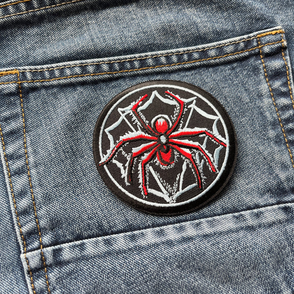 Spider Black Red Patch - PATCHERS Iron on Patch