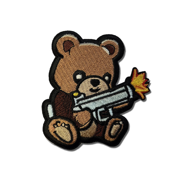 Teddy Bear Machine Gun Patch - PATCHERS Iron on Patch