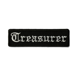 Treasurer In Old English Patch - PATCHERS Iron on Patch