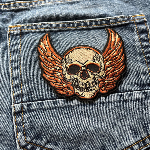 Winged Skull Patch - PATCHERS Iron on Patch