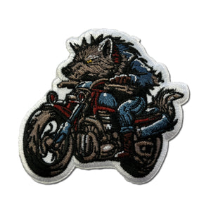 Wolf on Motorcycle Patch - PATCHERS Iron on Patch
