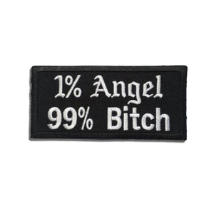 1 Percent Angel 99 Percent Bitch Patch - PATCHERS Iron on Patch