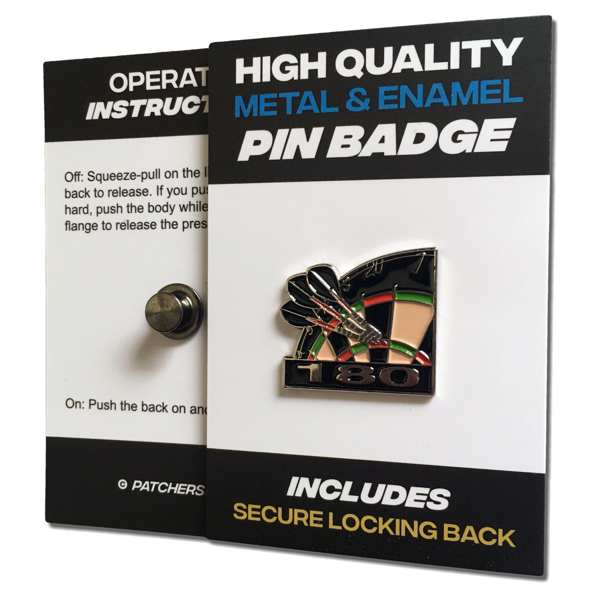 Quality Metal & Enamel 180 Darts Pin Badge with Secure Locking Back ...
