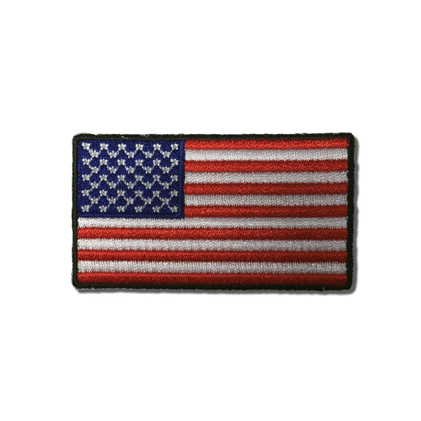 2½" American US Flag Black Border Patch - PATCHERS Iron on Patch