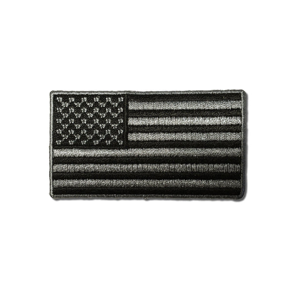 2½" American US Flag Black & Grey Patch - PATCHERS Iron on Patch