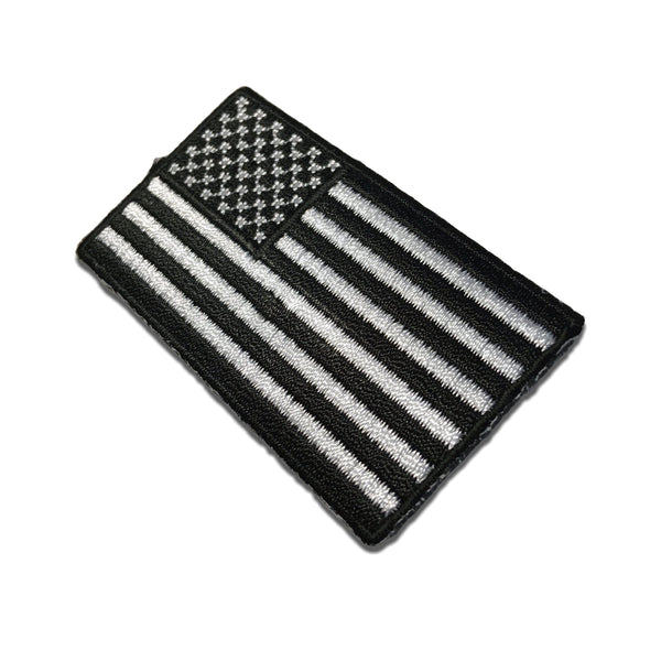 2½" American US Flag Black & White Patch - PATCHERS Iron on Patch